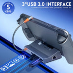 Verilux® USB Hub Dock for Steam Deck 6 in 1 Steam Deck Stand USB Hub Travel USB 3.0 Hub Supports 4K@ 60Hz Video Output, 100W PD Charging, Universal USB Hub Dock for Steam Deck, ROG, Switch