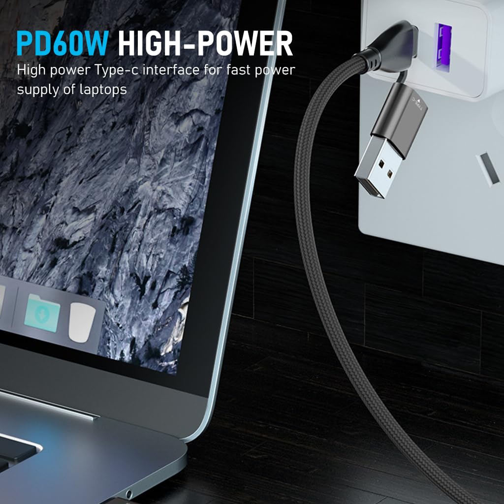 Verilux® Magnetic Charging Cable, 6 in 1 USB A/C Charge Cord with 3 Magnet Adapters(Type C/Micro/i-Product), 3.3Ft 60W Fast Charging & Data Transmission Multi Cable for Phone, Laptop, Tablet