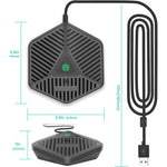 Verilux Conference USB Microphone for PC Laptop, Plug & Play Noise Cancellation Condenser Mic with 360 Omnidirection, Portable Condenser Microphone with Mute Key for Skype Online Class Windows Mac OS