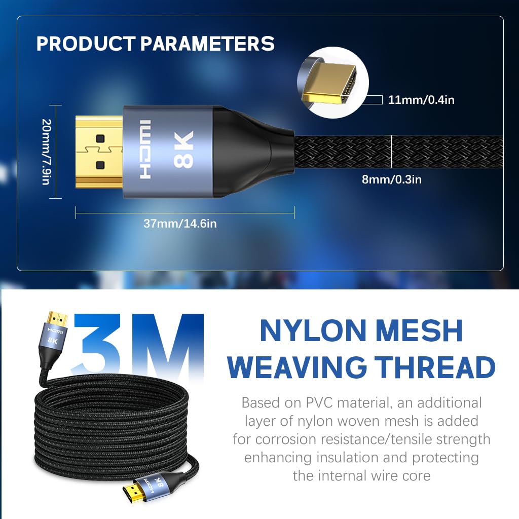 Verilux USB C to HDMI Cable 6ft for Laptops and Phones featuring Dual Connector Design | 1920x1080P@60Hz HD Output