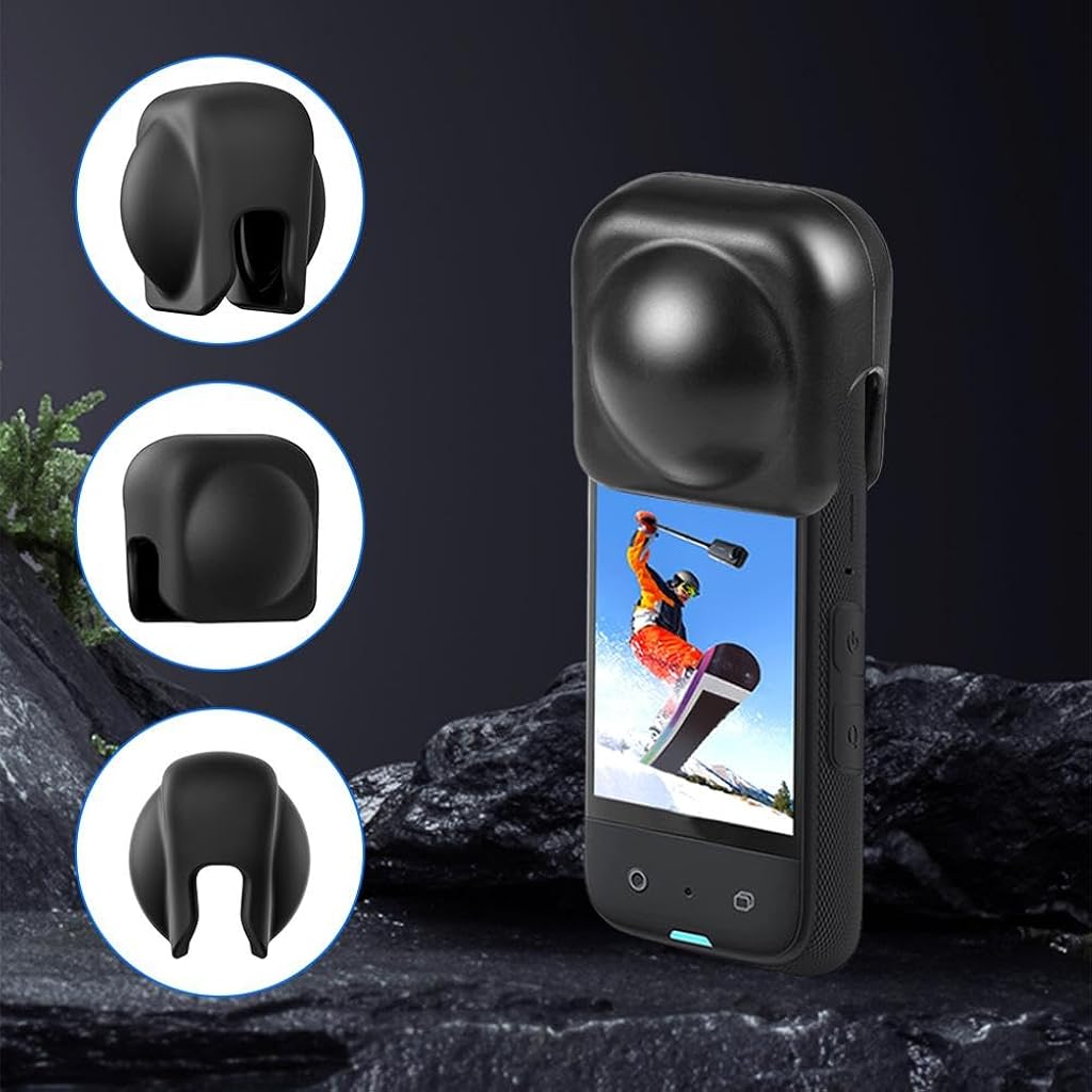 ZORBES® Silicone Lens Cover for Insta 360 X4 X5 Anti-Scratch Removable Cap 1 Piece 2 PCS
