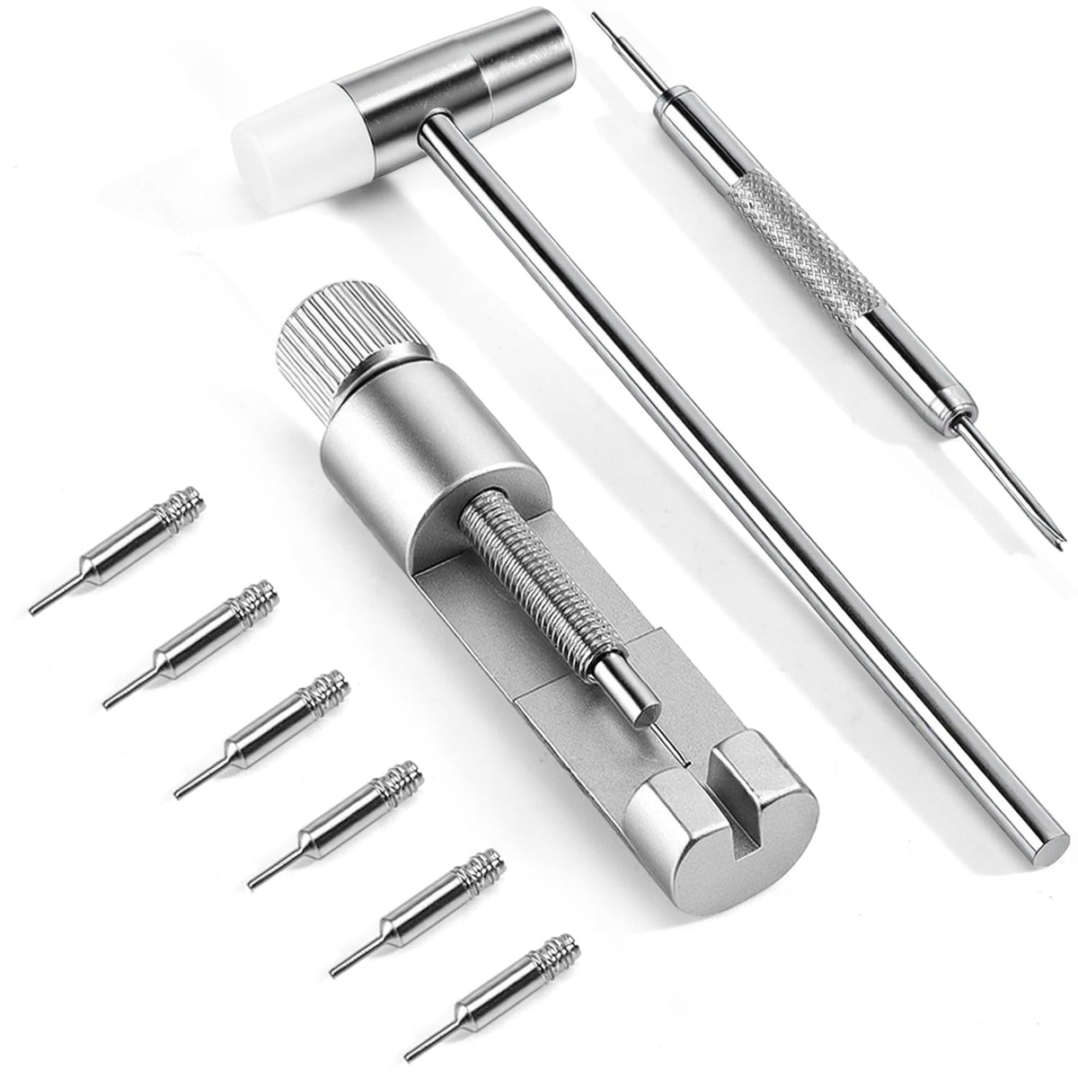 Serplex® 9Pcs Watch Repair Kit, Professional Watch Repair Tool Kit with Link Remover, Spring Bar Tool and Pin Punch Set, Stainless Steel Watch Maintenance Kit