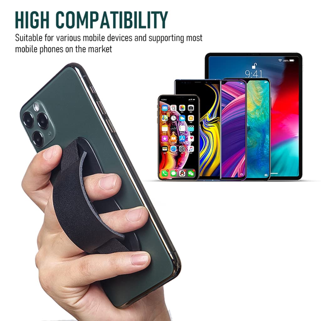 Zeitel® Elastic Leather Phone Grip Stand Self-Adhesive Back