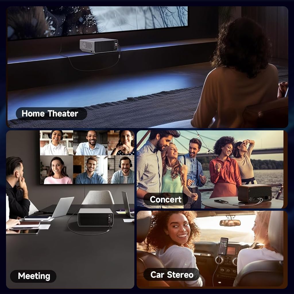 Verilux 3.5 mm to 2 RCA Cable for Car and Home Audio with Gold Plated Connectors | 9.8 ft Nylon Braided