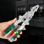 Serplex® Multi Wire Stripper with Circuit Test Function, Folding Electric Wire Stripping Tool, Anti-slip Handle, Multi-Function Electrician Repair Tool for Cutting, Clamping, Stripping