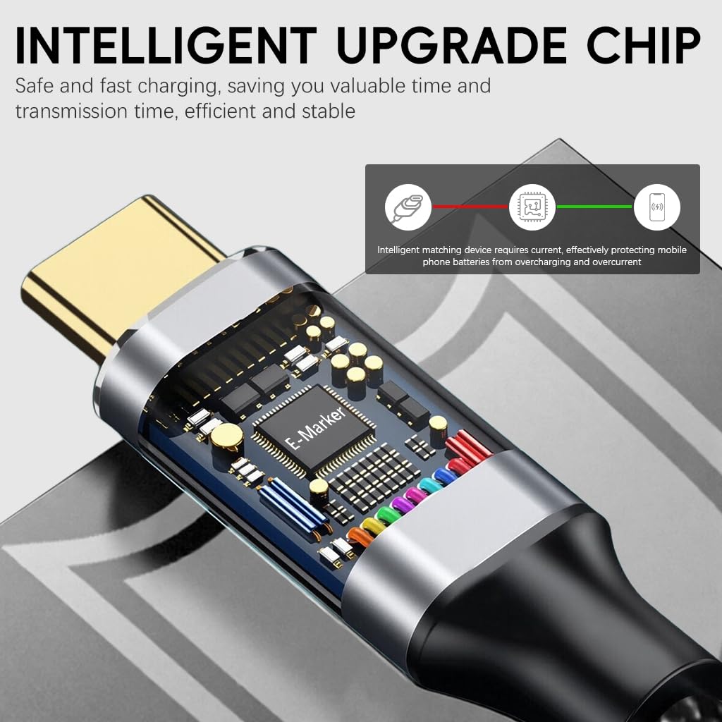 Verilux USB C Extension Cable 5M 16.4Ft with Smart Chip and Metal Connectors | Fast Charging for iPhone and MacBook