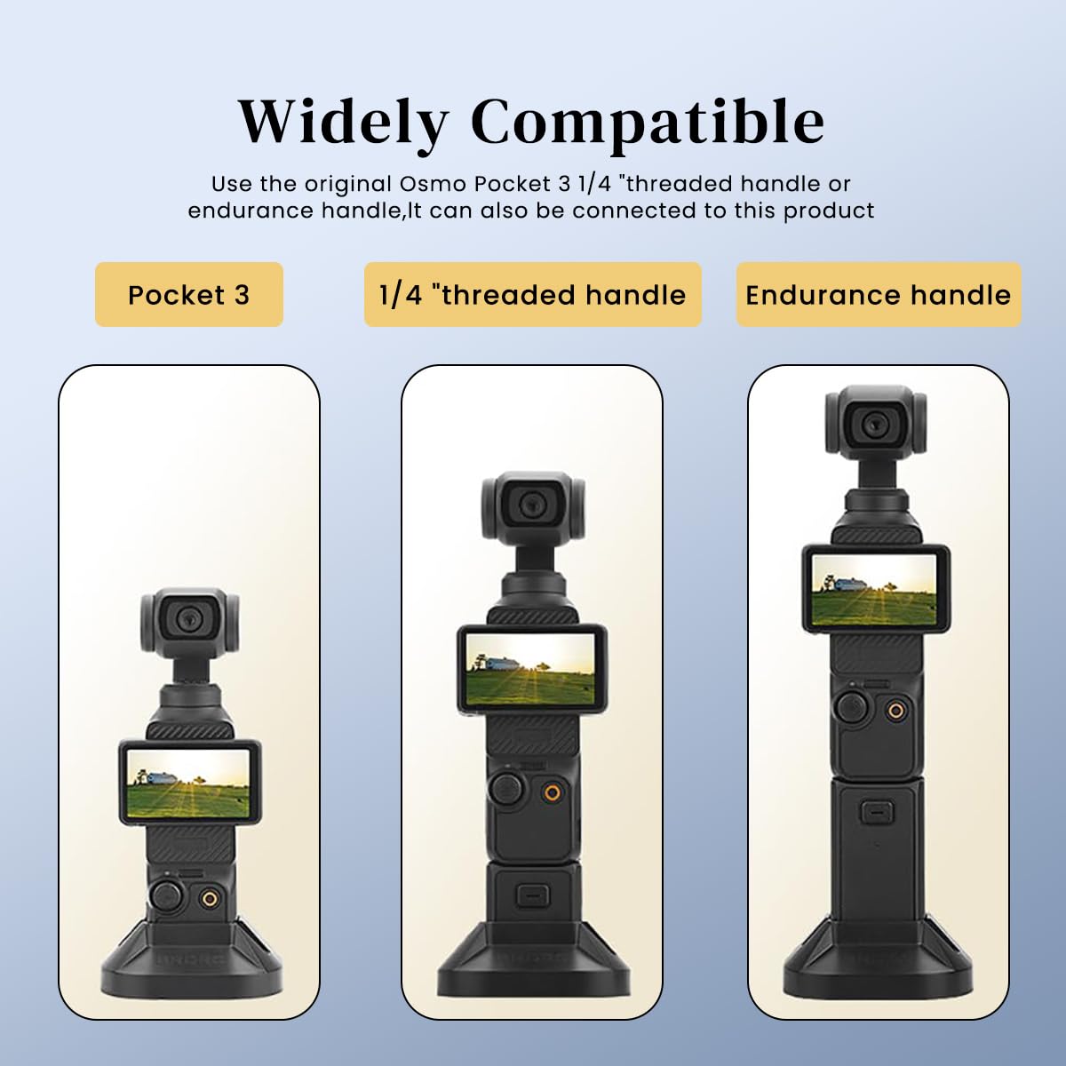 Verilux Stand Base for DJI OSMO Pocket 3 with Anti Slip Silicone Strip | ABS Desk Holder