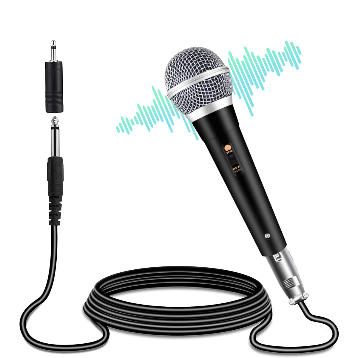 ZORBES® Handheld Wired Microphone, Cardioid Dynamic Vocal Mic with 11ft Cable and ON/Off Switch, Ideally Suited for Speakers, Karaoke Singing Machine, Amp or Mixer, Black