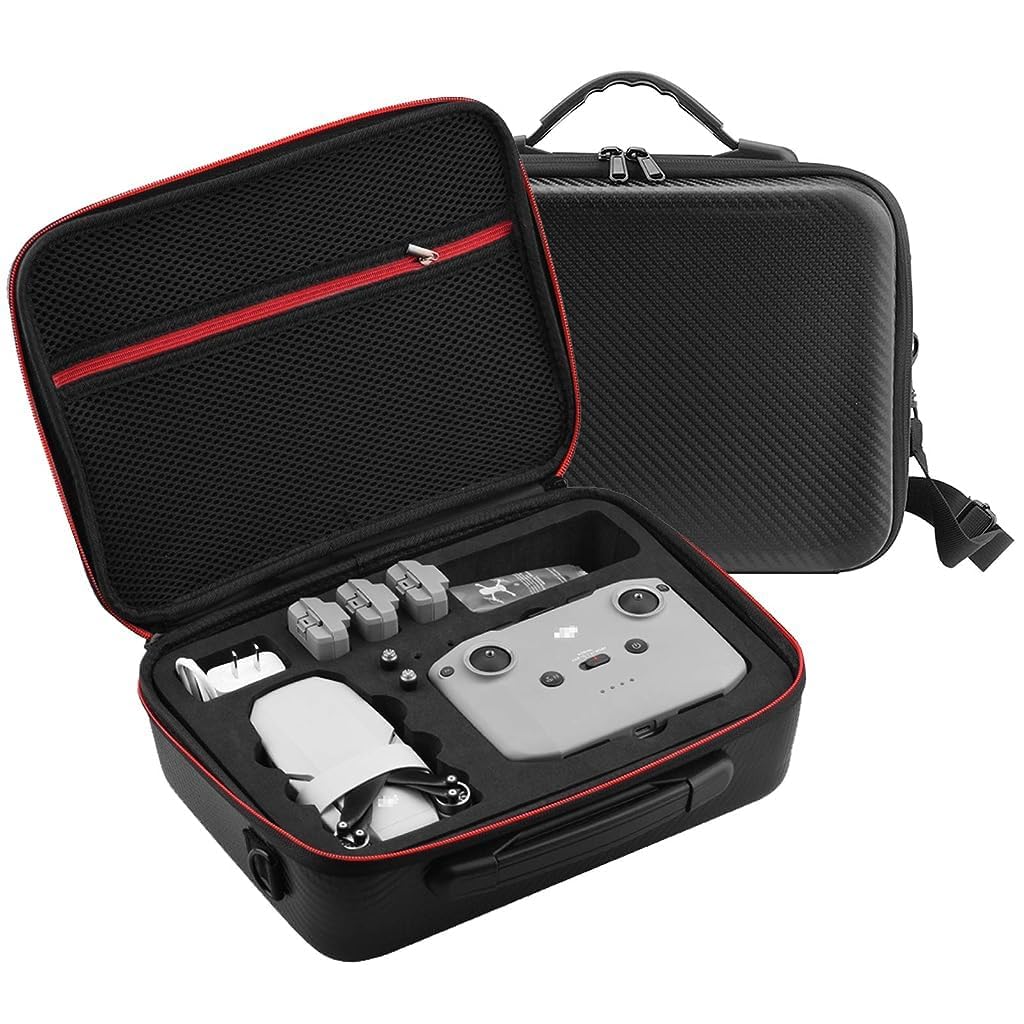 ZORBES® Travel Carrying Case for DJI Mini 2, PU Hard Case with Shoulder Strap Accessories Bag, Protect Your Drone, Controller, and Accessories from Scratches, Bumps, Water, and Dust