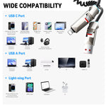 Verilux 4 in 1 C Type Charger Cable 6.6ft for Travel and Office with Spring Coiled Design & RGB Indicator | PD 240W Fast Charging and 480Mbps Data Transfer