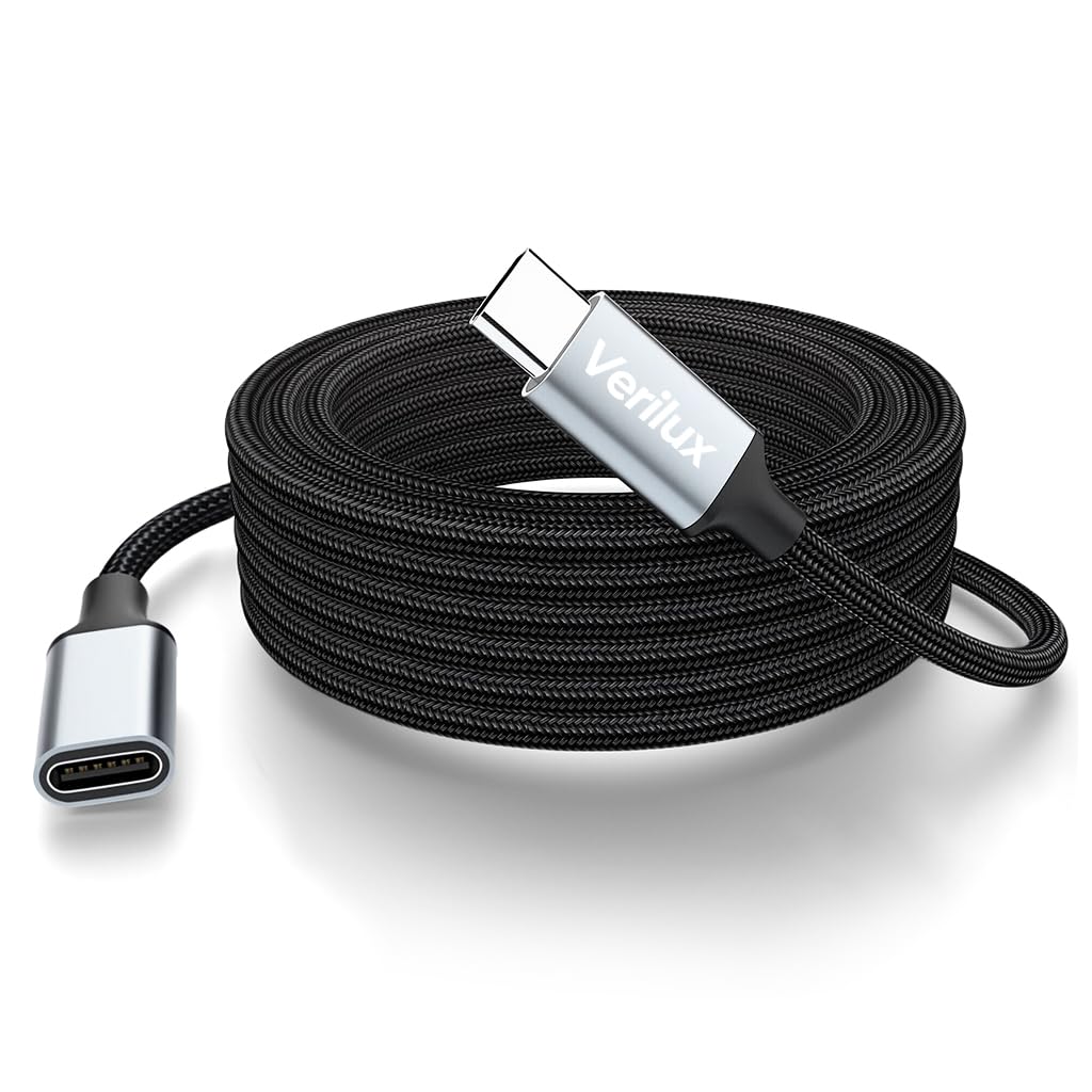 Verilux USB C Extension Cable 9.8 ft with 100W PD Fast Charging and 10Gbps Transfer | 4K Output