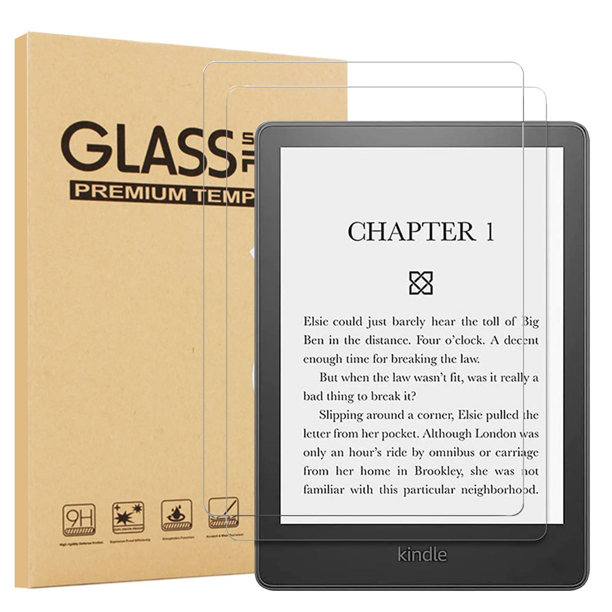 ZORBES® 2 Pack Screen Protector for Kindle Paperwhite 11th Generation 2021 or Kindle Paperwhite Signature Edition 6.8 inch, 9H Hardness Tempered Glass Screen Guard, HD Anti-glare Screen Protector