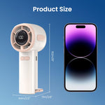 Verilux USB Handheld Fan for Travel and Hiking featuring Stepless Airflow with Digital Display