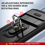 ZORBES® Phone Case for Google Pixel 8 Pro 6.7'' Full Protection Phone Cover with Rotatable Kickstand Phone Grip & Sliding Camera Cover Anti-Scratch Phone Protective Case for Google Pixel 8 Pro Black