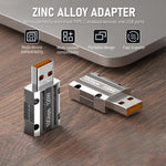 Verilux USB C to A OTG Adapter for Laptops and Power Banks 3PCS | 120W Fast Charging Zinc Alloy