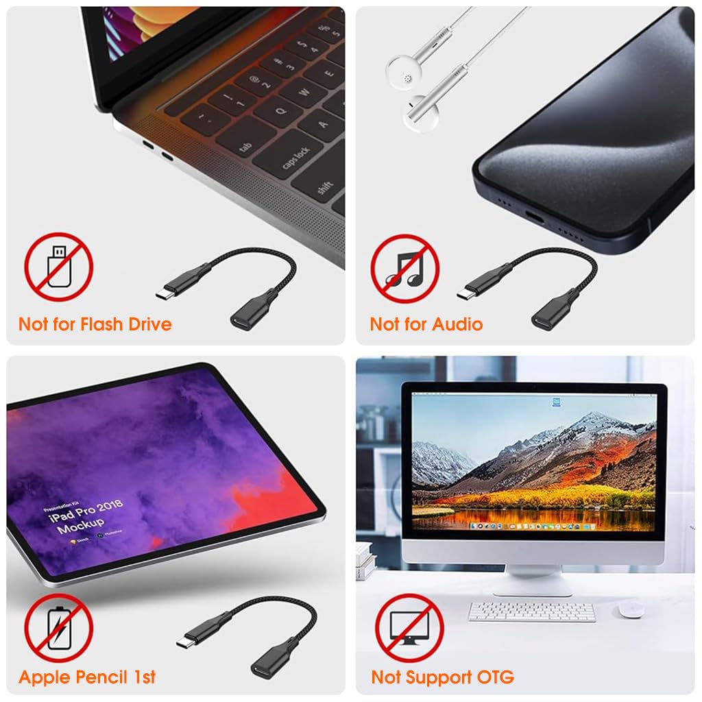 Verilux iPhone Adapter Cable for Charging and Data Transfer with 60W PD Fast Charge | Nylon Braid Design