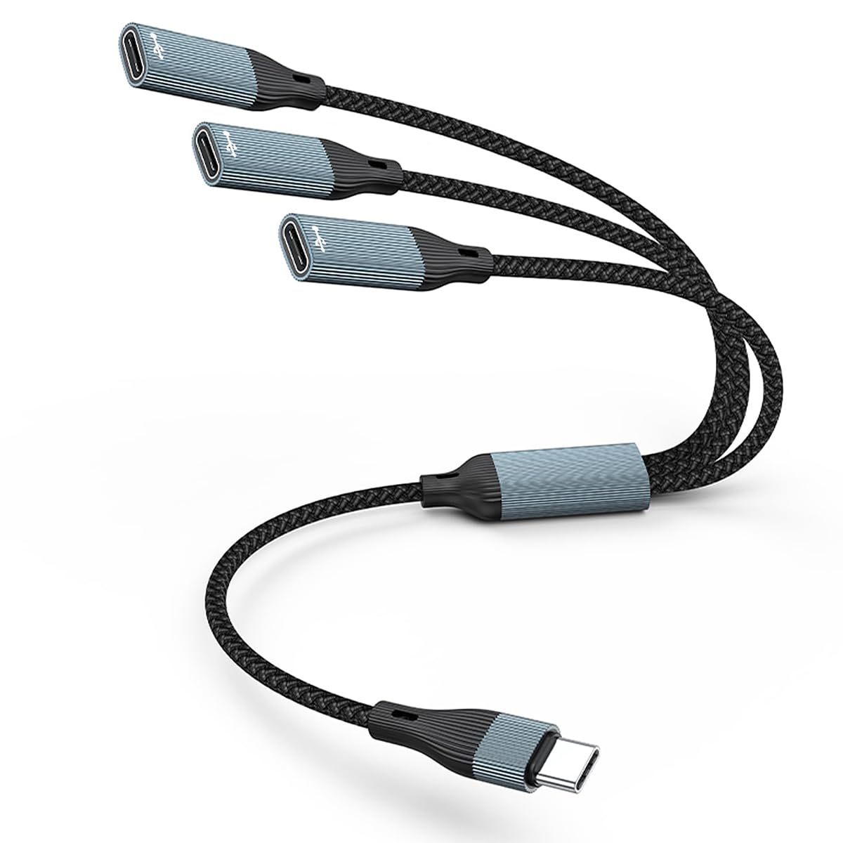 Verilux USB C Splitter for Charging and Audio | 3 in 1 Nylon Braided Type C Adapter