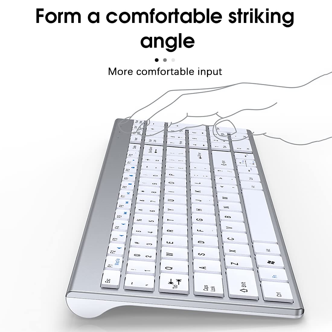 ZORBES® White Rechargeable Wireless Keyboard & Mouse Set for Windows, PC, Laptop, Combo Ultra Thin 2.4G Mute Keyboard