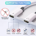 Verilux USB C Splitter Adapter with 60W PD Fast Charging and Type-C Audio Support | Nylon Braided Cable