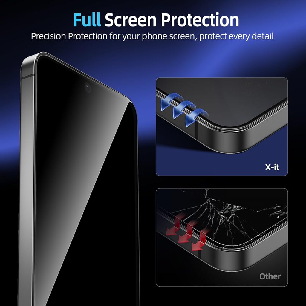 ZORBES® Compatible with Samsung S25 Ultra 2Pcs Screen Protectors HD Tempered Glass Privacy Screen Protectors Anti-scratch Screen Protectors withScreen Alignment Tool & Accessories Pack