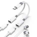Verilux® USB C Splitter, Dual Headphone Adapter and USB C Charger, 2 in 1 Type Audio Cable with PD 60W