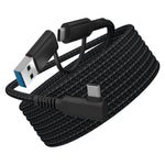 Verilux USB C Cable for Meta Quest and Pico VR featuring 16ft length & 2 in 1 design | 5Gbps data transfer