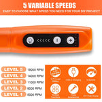 Verilux® Mini Cordless Rotary Tool, 5-Speed and USB Charging Rotary Tool Kit with Accessories & Carrying Case, Multi-Purpose 3.7V Polishing Tool for Sanding, Polishing, Drilling, Engraving, DIY Crafts