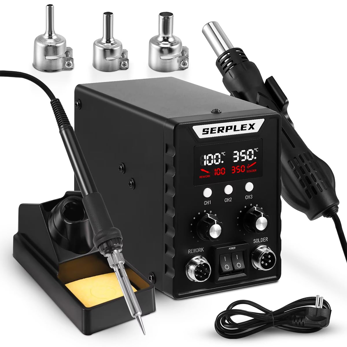 Serplex 700W 2-in-1 SMD Rework Hot Air Gun Soldering Station