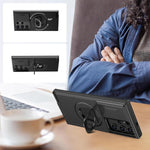 ZORBES® Phone Case for Samsung Galaxy S22 Ultra Anti-scratch TPU Phone Case with Intergrated Camera Sliding Cover 6.8" Fashion Multifunctional Magsafe Phone Case with Ring Holder Phone Stand, Black