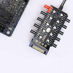 Verilux CPU Cooling Fan Hub for ATX Computer Case with 10 Port 12 V SATA PWM Control