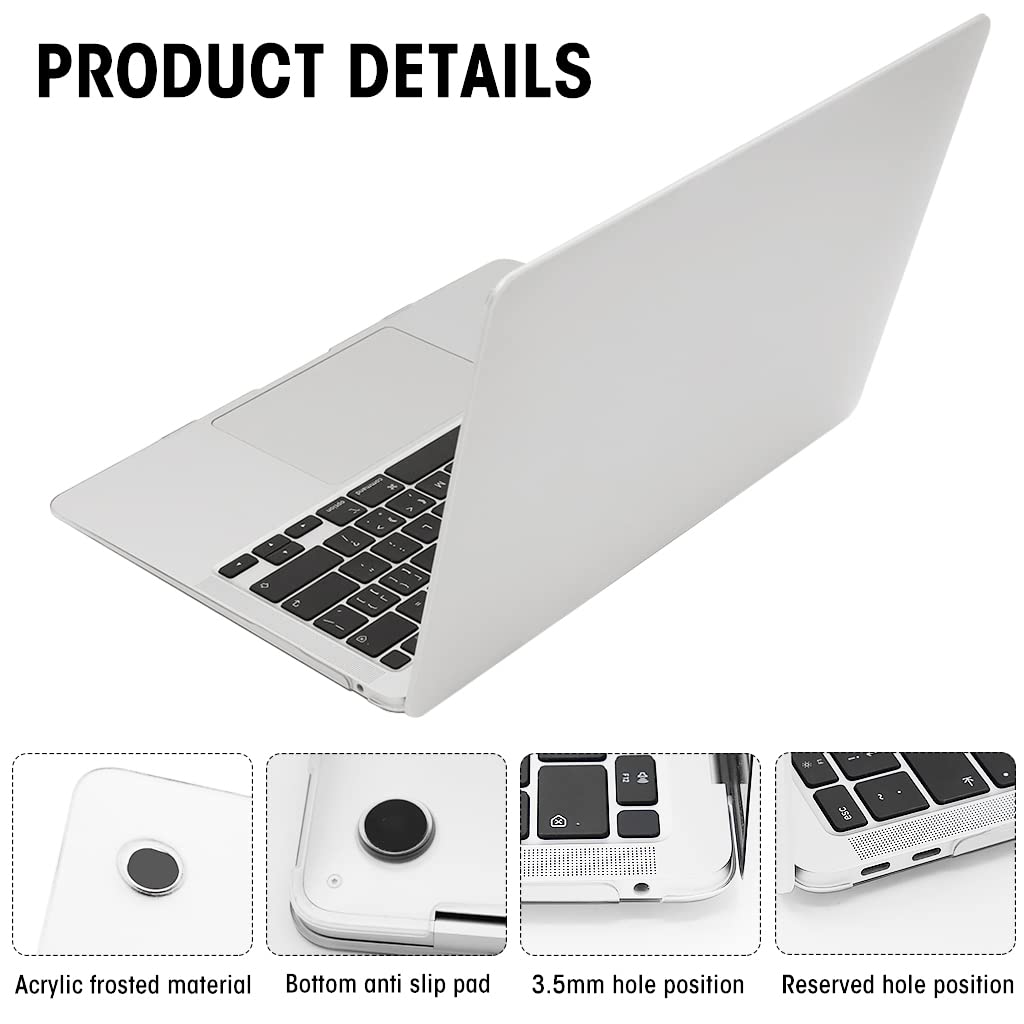 ZORBES® Laptop Case Laptop Cover Compatible with MacBook Air M1 13.3 inch Matte Clear Hard Case Laptop Cover Case for 2020, 2019, 2018 MacBook Air M1, A2337, A2179, A1932 Touch ID