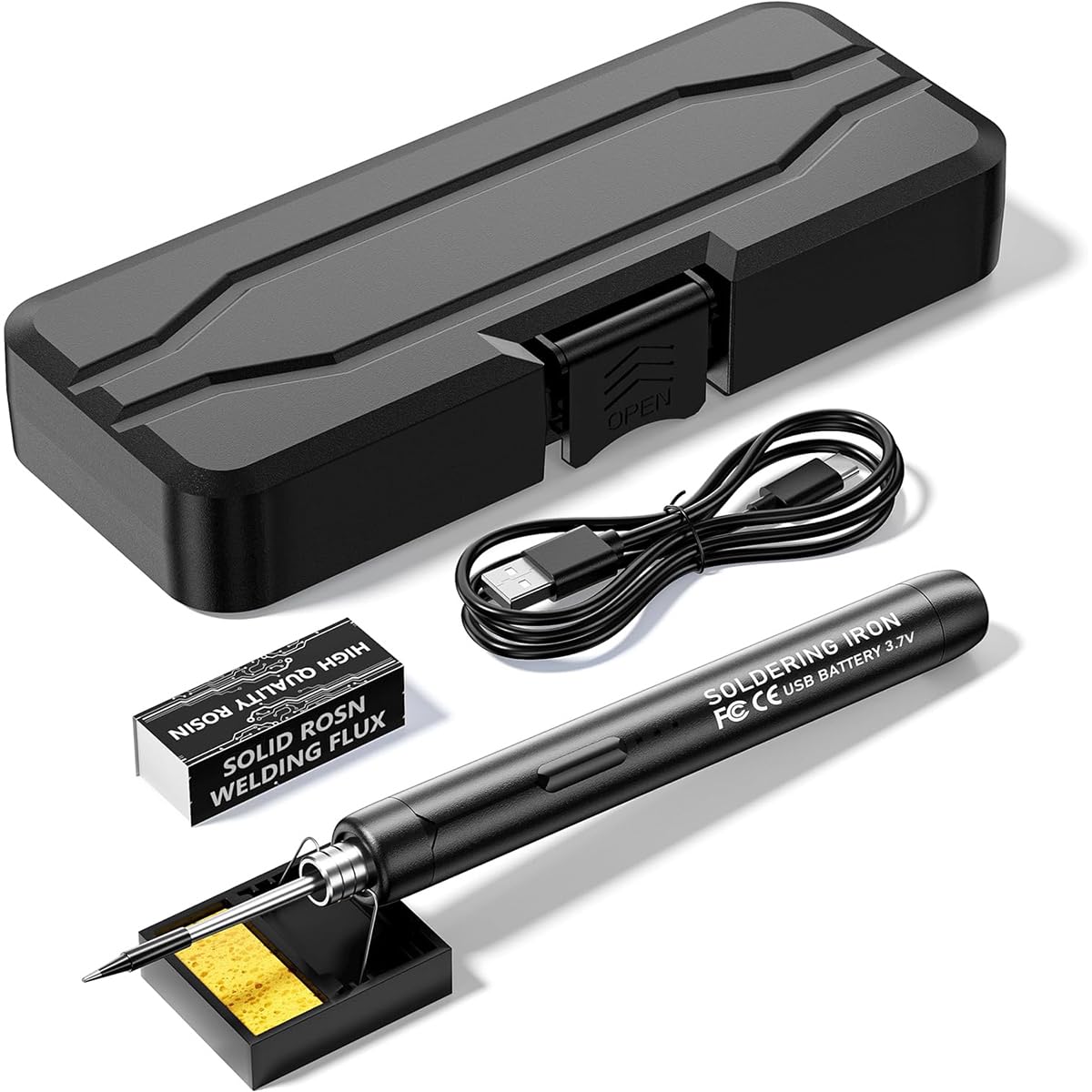 Serplex® Cordless Electric Soldering Iron Pen, USB Rechargeable, Quick Heat-Up, Adjustable Temperature for Precision Work, Includes Stand, USB Cable & Storage Case, Ideal for DIY and Jewelry Tasks