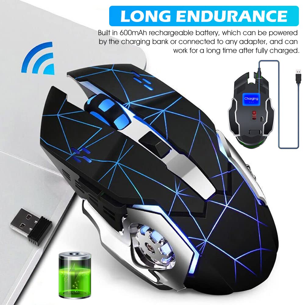 Verilux Wireless Mouse with Dual Mode Bluetooth 5.0 and 2.4GHz Connection for PC Use