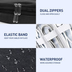 Verilux Electronics Organizer Travel Case for Cables and Devices featuring Triple Layer Pouch Design