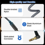 Verilux Electric Guitar Cable 9.8 ft for Amps and Basses featuring Right Angle Plug | Nylon Braided Copper Core