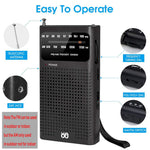 ZORBES AM/FM Pocket Radio with Speaker & Headphone Jack