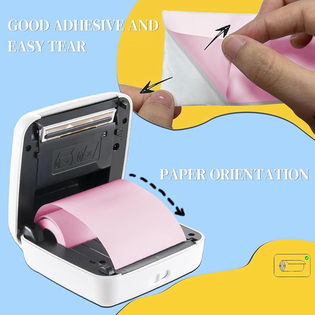 Zeitel® Mini Bluetooth Thermal Printer Combo for Android & iOS, Portable, Inkfree, 13 Print Papers, 3 Adhesive Sticker Rolls, Journaling, Scrapbooking, DIY, Planners, Crafts, Blue