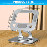 ZORBES® Laptop Stand Tablet Laptop Riser for 4.7"-12.9" Laptop 360 ° Rotatable Laptop Holder with Adjustable Height & Tilt Anti-skid Laptop Riser with Better Air Cooling, Folding Laptop Riser, Silver