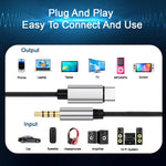 Verilux Type C to 3.5mm Audio Cable for Car and Headphones 6.6ft with DAC Chip | Nylon Braided