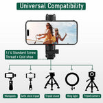 ZORBES® Phone Mount for Tripod Stand, Smartphone Mount Adapter for Tripod Stand Retractable Phone Holder 360° Rotates and 180° Tilts Angle Universal 1/4" Mount Phone Holder for Tripod, Camera