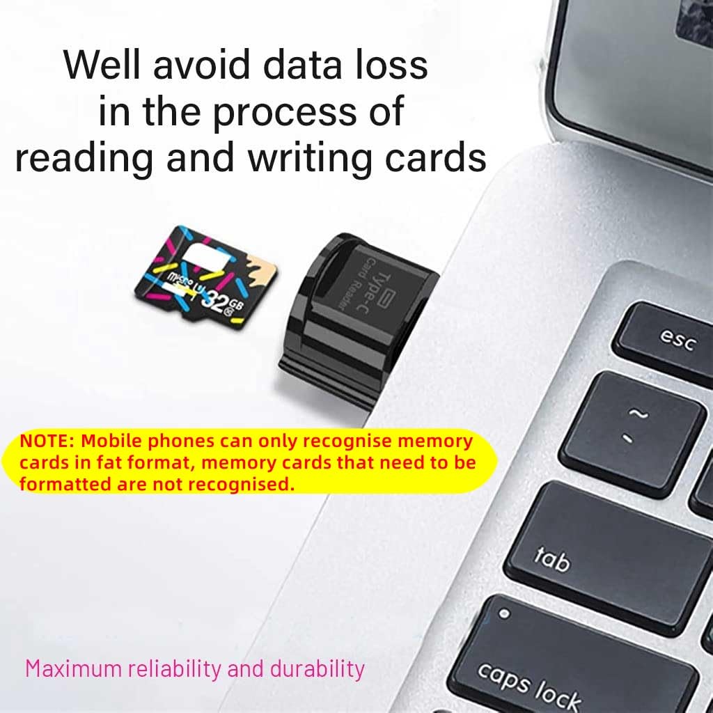 Verilux TF Card Reader for Type C Devices with OTG Function and Keychain | 3PCS Portable