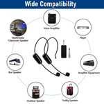 ZORBES® Dual UHF Wireless Microphone - 2 in 1 Headset and Handheld, Rechargeable, 165ft Range - Ideal for Stage Speaker, Teaching, Guiding and Fitness Classes.