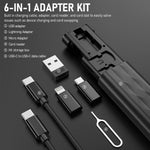 ZORBES® USB C Adapter Kit with Case Includes USB A to USB C Adapter, Lighting to USB C Adapter, Micro USB to USB C Adapter, Type C to Type C, Sim Card Eject Tool, 6 in 1 Travel Charing Cable Kit