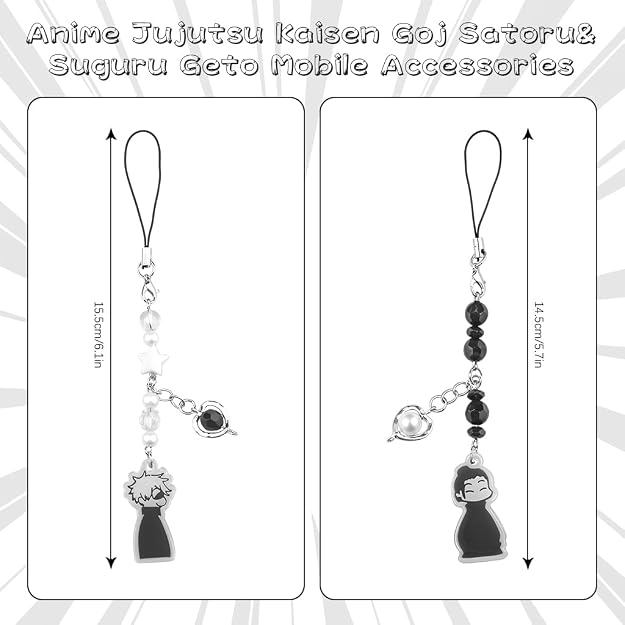 ZORBES 2Pcs Jujutsu Kaisen Phone Charms