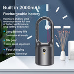 ZORBES® Desk Fan, 6 Speed modes Rechargeable Bladeless Fan with LED Power Display, Stylish 13 Inch Table Fan, USB Portable Fans for Home Office Bedroom, Black