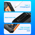 Verilux Waist Belt Fan for Outdoor Activities with 5000mAh USB Rechargeable Battery and LED Flashlight