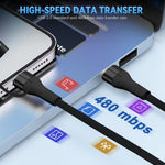 Verilux Magnetic Type C Cable for Travel and Office with 4 in 1 Connectors 1.5 m | 60W PD Fast Charging