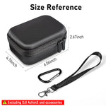 ZORBES® Polyurethane Carrying Case For Dji Osmo Action 3/4 Camera, Dji Osmo Action 3/4 Camera Storage Bag With Lanyard, Travel Case For Dji Osmo Action 3/4 Camera, Accessories Bag - Black