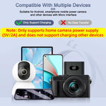 Verilux Micro USB Extension Cable for Security Cameras with Reinforced Connectors 19.6 ft | Stable Power Supply