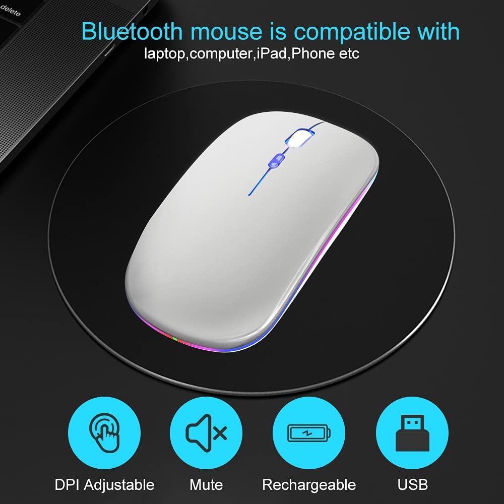 2.4G LED Wireless Rechargeable Mous - White